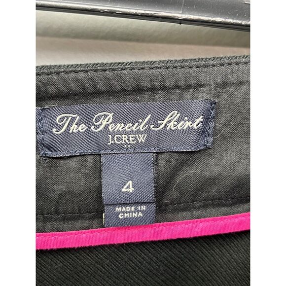 J Crew Skirt Womens size 4 black pencil Basic Minimalist 100% cotton - Picture 3 of 5